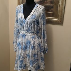 C&V blue and white floral dress